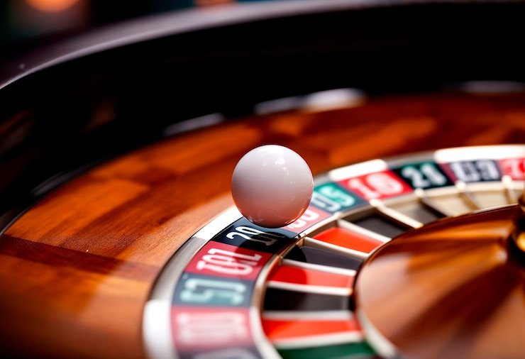 Layar penempatan taruhan Lucky Neko dengan denominasi chip yang terlihat jelas